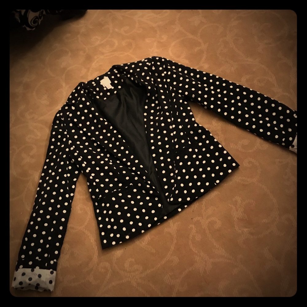 Black and white dot blazer by Lauren Conrad